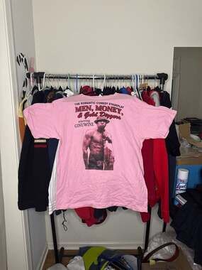 Vintage 2007 Ginuwine Men, Money, & Gold Diggers Stageplay Promo T-Shirt Pink XL